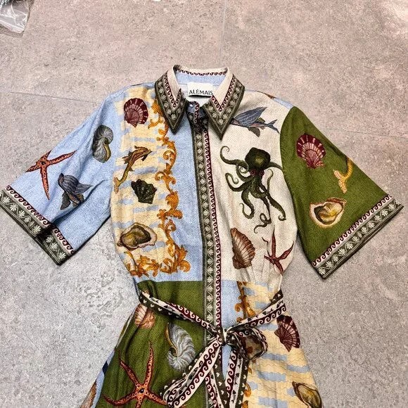 ALEMAIS Bath House Mini Dress in Linen - Picture 7 of 13